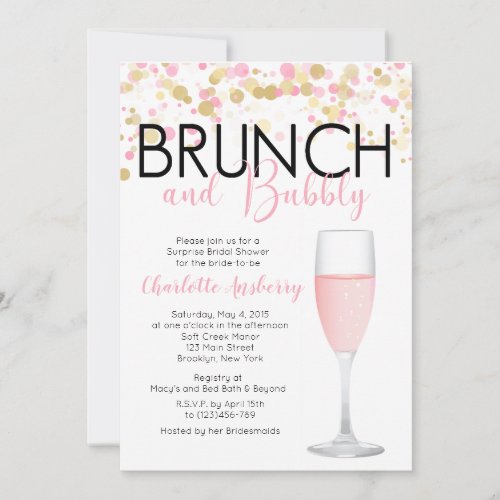Brunch and Bubbly Floral Bridal Shower Invitation