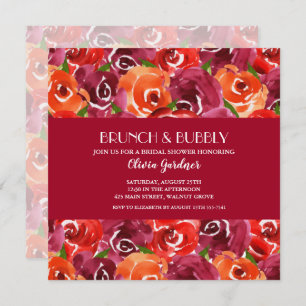 Brunch and Bubbly Floral Bridal Shower Invitation