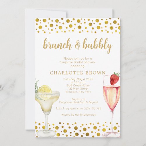 Brunch and Bubbly Floral Bridal Shower Invitation