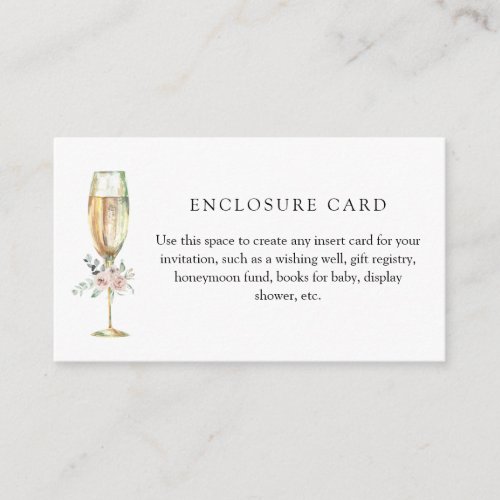 Brunch and Bubbly Floral Custom Enclosure Card