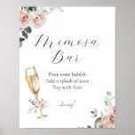 Brunch and Bubbly Floral Mimosa Bar Sign<br><div class="desc">Mimosa Bar Sign. Matching items found in the Adore Paper Co. Zazzle Shop.</div>