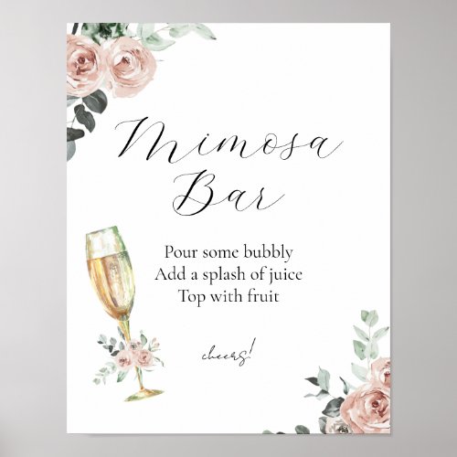 Brunch and Bubbly Floral Mimosa Bar Sign