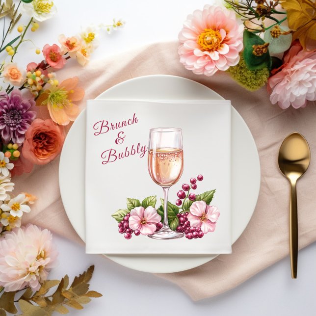 Brunch and Bubbly Floral Napkins (Creator Uploaded)
