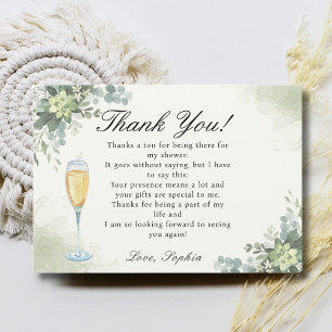 Brunch and Bubbly Glass of Champagne Thank You Card