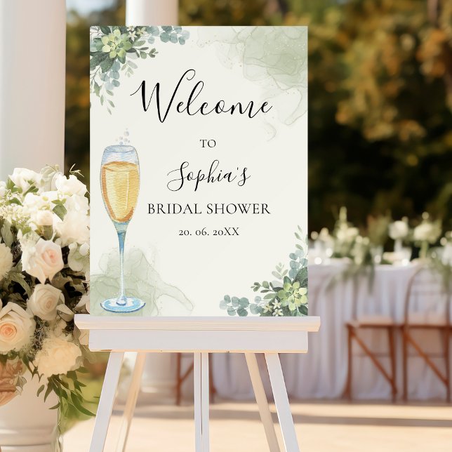 Brunch and Bubbly Glass of Champange Bridal Shower Foam Board (Creator Uploaded)