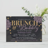Brunch and Bubbly Glitter Watercolor Shower Invite (Standing Front)