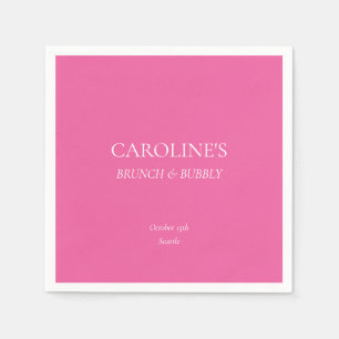 Brunch and Bubbly Hot Pink Bridal Shower Custom Napkins