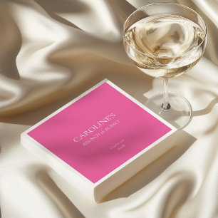Brunch and Bubbly Hot Pink Bridal Shower Custom Napkins