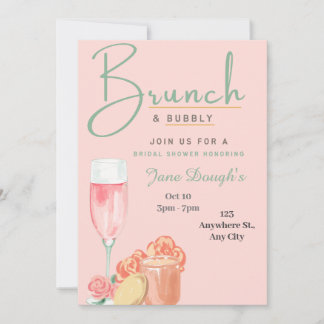 Brunch and Bubbly invitation card