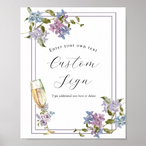 Brunch and Bubbly Lavender and Lilac Bridal Shower Poster