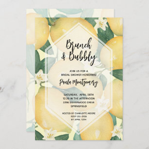 Brunch and Bubbly Lemons Bridal Shower Invitation