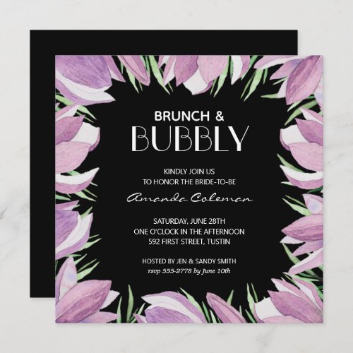 Brunch and Bubbly Magnolia Bridal Shower Invitation