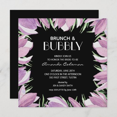 Brunch and Bubbly Magnolia Bridal Shower Invite