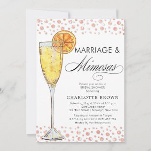 Brunch and Bubbly Mimosa Bridal Shower Invitation