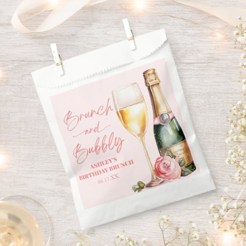Brunch and Bubbly Mimosa Champagne Birthday Brunch Favor Bag