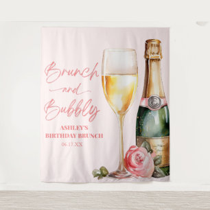 Brunch and Bubbly Mimosa Champagne Birthday Brunch Tapestry