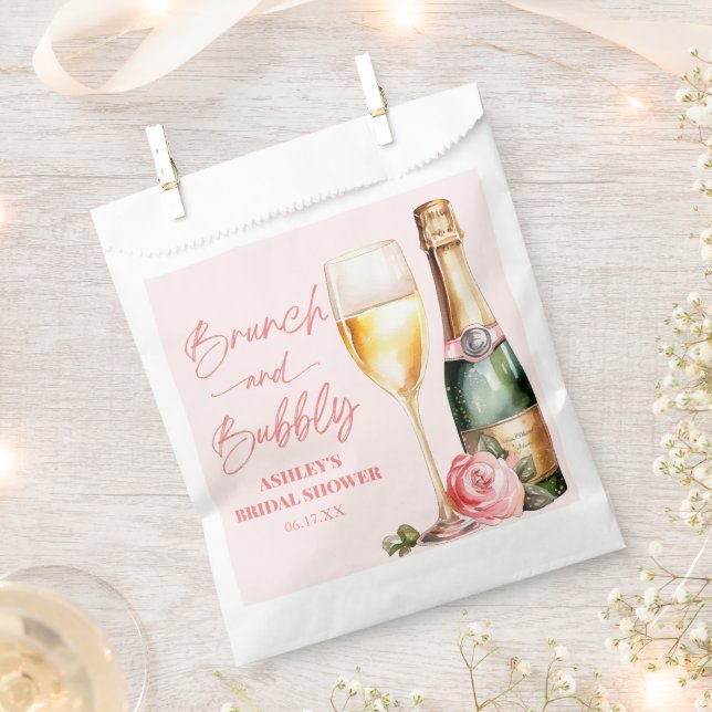 Brunch and Bubbly Mimosa Champagne Bridal Shower Favor Bag (Clipped)