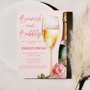 Brunch and Bubbly Mimosa Champagne Bridal Shower Invitation