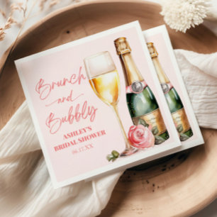 Brunch and Bubbly Mimosa Champagne Bridal Shower Napkins