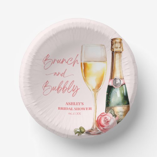 Brunch and Bubbly Mimosa Champagne Bridal Shower Paper Bowls
