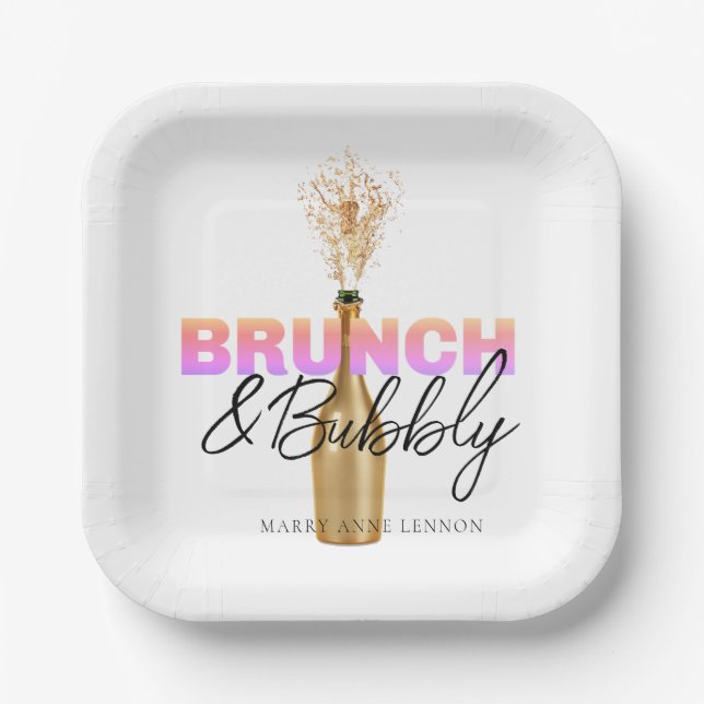 Brunch and Bubbly Paper Plates (Front)
