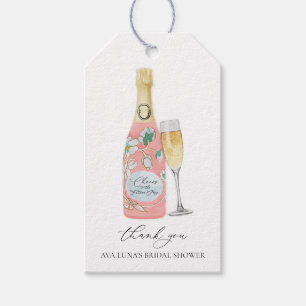 Brunch and Bubbly Pink Bridal Shower Favor Gift Tags