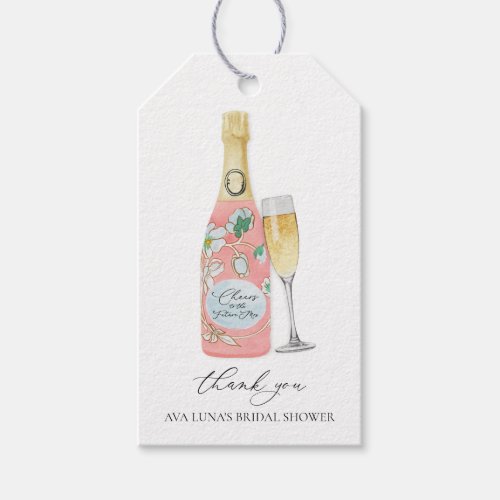 Brunch and Bubbly Pink Bridal Shower Favor Gift Tags
