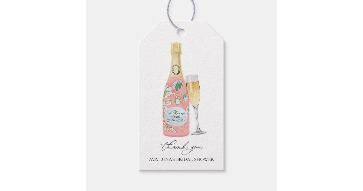 Brunch and Bubbly Pink Bridal Shower Favor Gift Tags | Zazzle