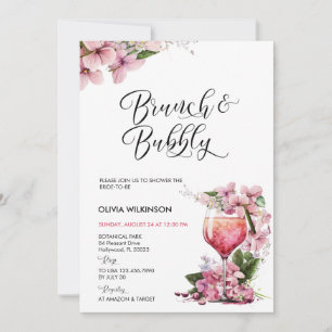 Brunch and Bubbly Pink Cocktail Invitation