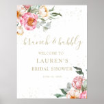 Brunch and Bubbly Pink Floral Bridal Shower Sign<br><div class="desc">Brunch and Bubbly Pink Floral Bridal Shower Welcome Sign. Scroll down and click on this collection to find matching items.</div>