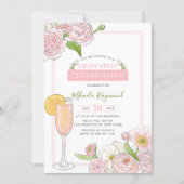 Brunch and Bubbly | Pink Floral Graduation Party Invitation (Front)