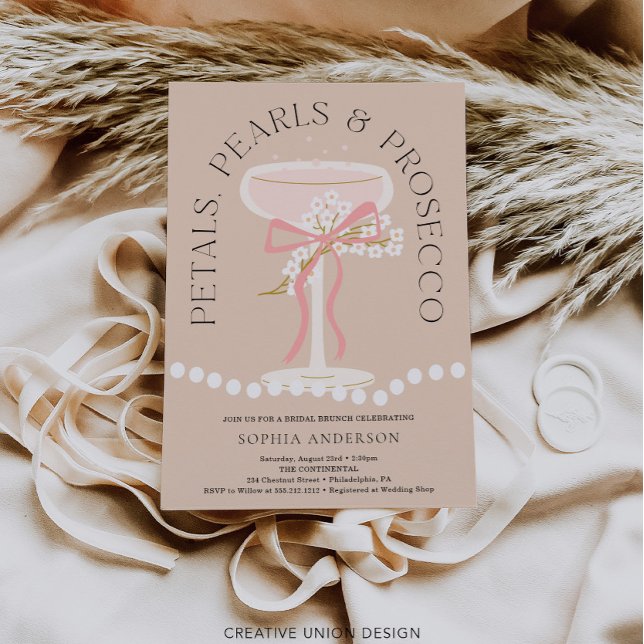 Brunch and Bubbly Prosecco Bridal Shower Invitation (Creator Uploaded)