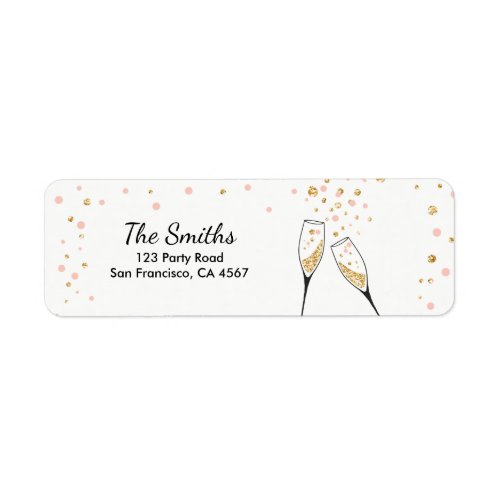 Brunch and Bubbly Return Address Label Champagne