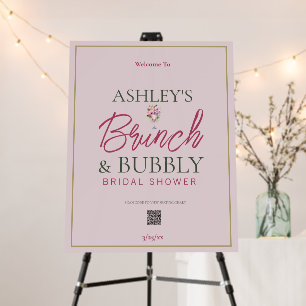 Brunch and Bubbly Shower QR Code Welcome Sign