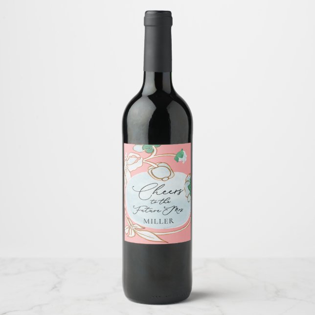 Brunch and Bubbly Sparkling Wine Bridal Shower Wine Label (Front)