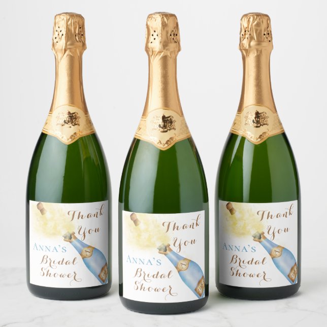Brunch and Bubbly Sparkling Wine gold Bridal Showe Label (Bottles)