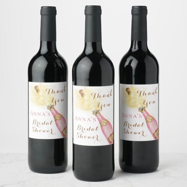 Brunch and Bubbly Sparkling Wine gold Bridal Showe Label (Bottles)