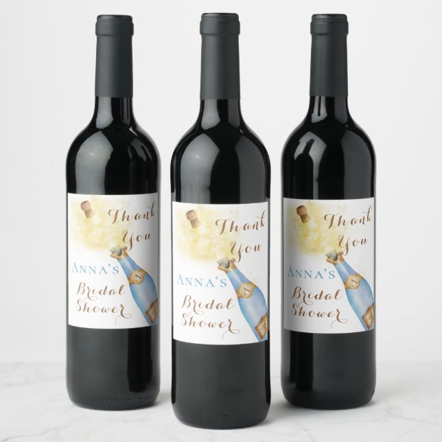 Brunch and Bubbly Sparkling Wine gold Bridal Showe Wine Label (Bottles)