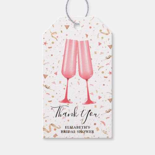 Brunch and Bubbly Thank You Bridal Shower Gift Tag