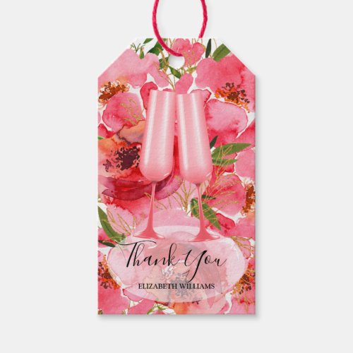 Brunch and Bubbly Thank You Bridal Shower Gift Tags