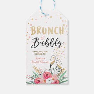 Brunch and bubbly Thank you tags Bridal shower