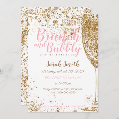 Brunch and Bubbly TOP bubble Invitation