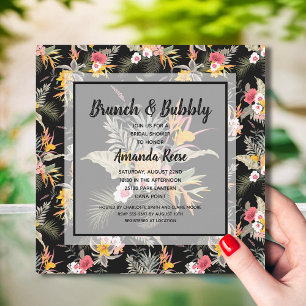 Brunch and Bubbly Tropical Bridal Shower Invitation