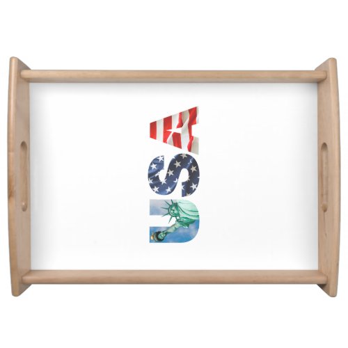 Brunch and Bubbly USA Flag Bridal Shower Design Serving Tray