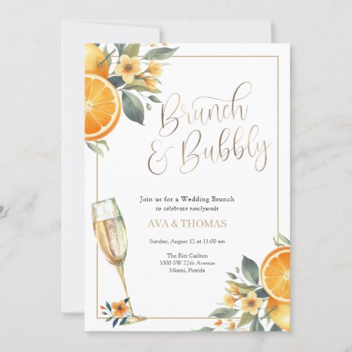 Brunch and Bubbly Wedding Brunch Invitation