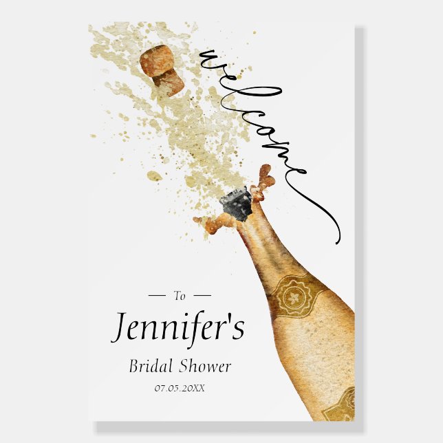 Brunch and Bubbly Wedding Shower Welcome Foam Boar Board (Front)