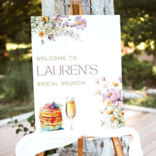 Brunch and Bubbly Welcome Sign Template, Floral