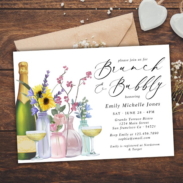 Brunch and Bubbly | Wildflowers and Champagne Invitation (Creator Uploaded)