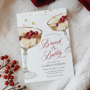 Brunch and Bubbly Winter Bridal Shower Invitation