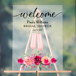 Brunch and Bubby Floral Bridal Shower Acrylic Sign